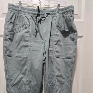 Maurices Pants Women's Large Reg Cotton Blend Elastic Waist Blue Pockets Tapered
